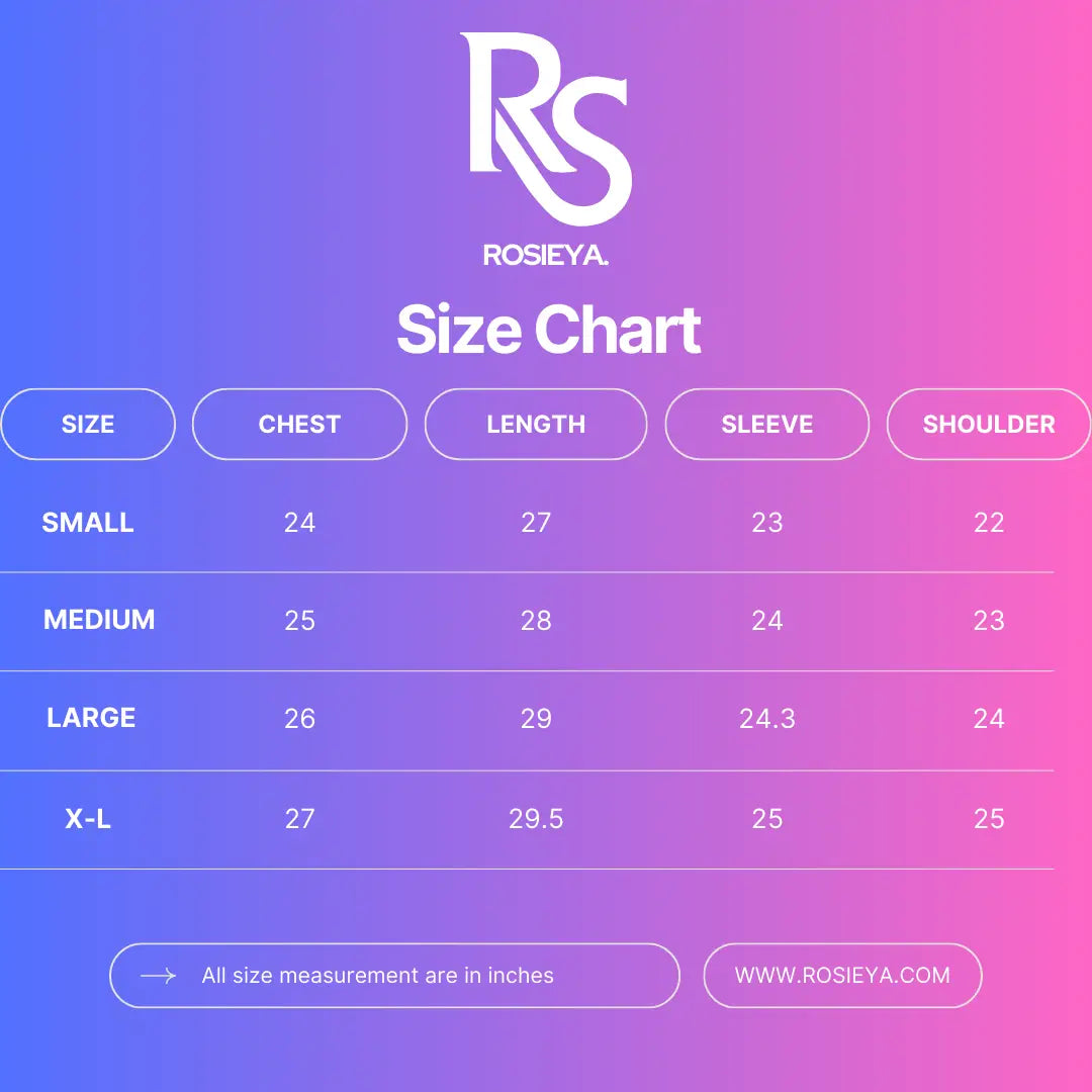 ROSIEYA SIZE CHART